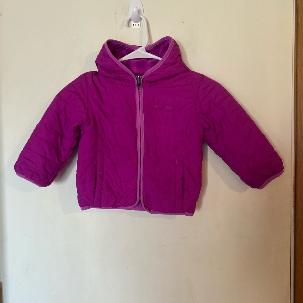 Columbia 3T Reversible Hooded Jacket in Bright Magenta